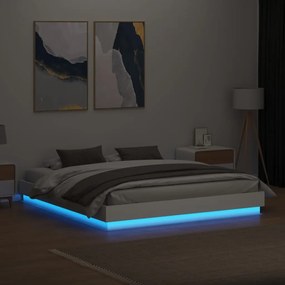 vidaXL Πλαίσιο Κρεβατιού με LED Λευκό 180 x 200 εκ.