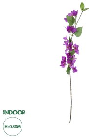 GloboStar® Artificial Garden BOUGAUVILLEA BRANCH 20654 Τεχνητό Διακοσμητικό Κλαδί Μπουκανβίλιας Μωβ Y80cm