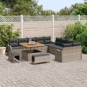 vidaXL Σετ Καναπέ Κήπου 13 pcs Γκρι συνθετικό ρατάν