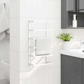 vidaXL Βάση για Πετσέτες Επιτοίχια Λευκή 24 x 12 x 48 εκ. Ατσάλινη