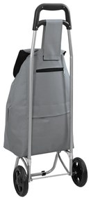 vidaXL Καρότσι αγορών  με ρόδες Γκρι 35 L