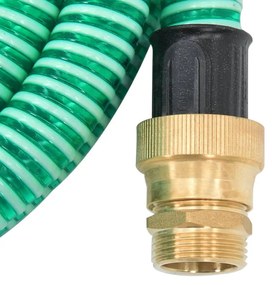 vidaXL Σωλήνας Αναρρόφησης Ορειχ. Συνδέσεις Πράσινος 25 μ/1,1" PVC
