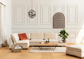 Γωνιακός Καναπές με Αριστερή Γωνία Μπεζ CEDOL 313x193x80