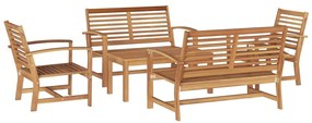 vidaXL Σετ Καναπέ Κήπου 5 pcs Φυσικό Μασίφ ξύλο teak