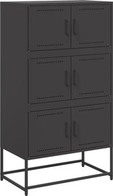 vidaXL Ντουλάπι Μαύρη 68,5x38,5x123,5 εκ. από Ατσάλι