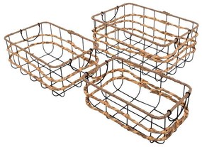 Σετ 3 τεμ Καλάθια FL220152 Fylliana Μπεζ 40x28x18 εκ. 40x28x18 εκ.