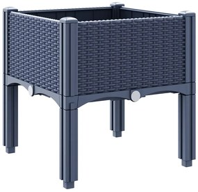 vidaXL Ζαρντινιέρα Κήπου με Πόδια Μπλε Γκρι 40x40x42 εκ. από Πολυπροπυλένιο