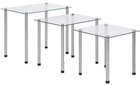 vidaXL Τραπεζάκια Ζιγκόν Σετ 3 τεμ. Διαφανή από Ψημένο Γυαλί