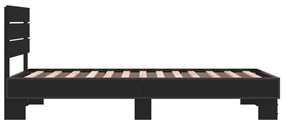 vidaXL Πλαίσιο Κρεβατιού Μαύρο 75 x 190 εκ. Επεξ. Ξύλο &amp; Μέταλλο