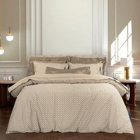 Σετ Σεντόνια Polycotton King 260x280εκ. Essential 2189 Εκρού-Μαύρο-Ώχρα Greenwich Polo Club