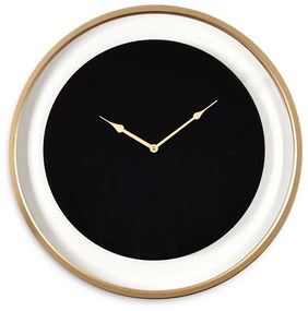 Ρολόι Τοίχου ArteLibre Μαύρο/Χρυσό Μέταλλο 60x60x5cm
