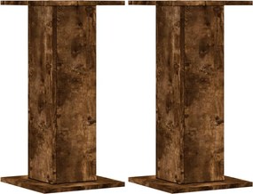 vidaXL Βάσεις Φυτών 2Τεμ. Καπνιστή Δρυς 30x30x60εκ. Επεξεργασμένο Ξύλο