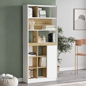 Βιβλιοθήκη "VIANA" σε χρώμα felt/λευκό 76x25x170