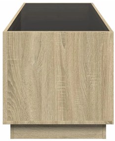 vidaXL Τραπεζάκι Σαλονιού Άπειρο Φως LED Sonoma Δρυς 90x50x50 εκ.