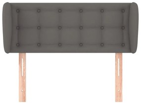 Κεφαλάρι με Πτερύγια Γκρι 93x23x78/88 εκ. Συνθετικό Δέρμα - Γκρι