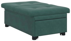 vidaXL Κρεβάτι καναπές Σκούρο Πράσινο 194 x 67 x 82 εκ Βελούδο