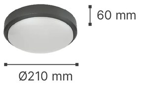 Πλαφονιέρα Echo LED 15W 3CCT Outdoor Ceiling Light Anthracite D:21cmx6cm (80300240) - 80300240