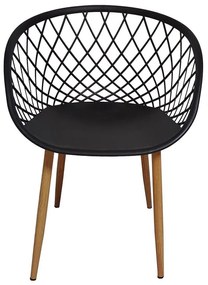 Σετ Τραπεζαρίας Ezra-Julita 3τεμ pp-mdf σε μαύρη-φυσική απόχρωση Φ60x73εκ 60x60x73 εκ.