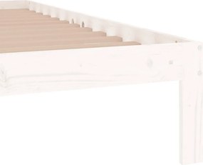 vidaXL Πλαίσιο Κρεβατιού Λευκό 75x190 εκ. Μασίφ Ξύλο Small Single