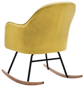 vidaXL Πολυθρόνα Κουνιστή Κίτρινη Μουσταρδί Βελούδινη