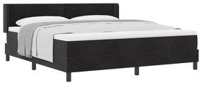 vidaXL Κρεβάτι Box Spring με Στρώμα Μαύρο 180x200 εκ. Βελούδινο