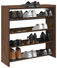 Ράφι παπουτσιών καφέ δρυς 80x25x81 cm Κατασκευασμένο ξύλο