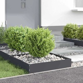 vidaXL Περίγραμμα γκαζόν Ανθρακί 60 x 60 x 13 εκ Ατσάλι