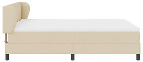 vidaXL Κρεβάτι box spring με στρώμα με στρώμα Κρεμ 140 x 190 cm ύφασμα