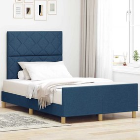 vidaXL Κρεβάτι  Μπλε 120x200 εκ. Υφάσματα