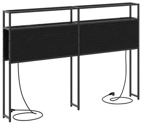 vidaXL Κεφαλάρι Αποθήκης με ράφι Μαύρη δρυς 135 cm Επεξεργασμένο ξύλο