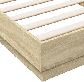 vidaXL Πλαίσιο Κρεβ. Χωρ. Στρώμα Sonoma Δρυς 90x200 εκ. Επεξ. Ξύλο