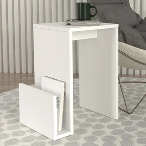 Megapap Τραπεζάκι Βοηθητικό Regnar Λευκό 43,1x33,5x52εκ.
