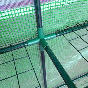 Outsunny Θερμοκήπιο ντομάτας με παράθυρο πλέγματος, Θερμοκήπιο με ρολά πόρτες, Θάλαμος ανάπτυξης με προστασία UV, Πράσινο, 200 x 100 x 215 cm