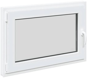 vidaXL Παράθυρο Υπογείου "RISOR" 90x70 εκ. Ανακλινόμενο & Περιστρεφόμενο DIN Αριστερά Λευκό