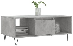 vidaXL Τραπεζάκι Σαλονιού Γκρι Σκυροδ. 90x50x36,5 εκ. Επεξεργ. Ξύλο