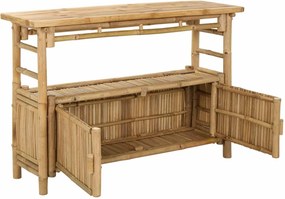 vidaXL Τραπέζι κονσόλας με ράφι Φυσικό 110 x 35 x 75 cm Μπαμπού