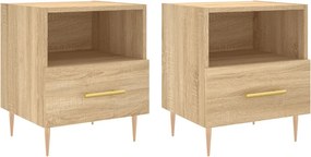vidaXL Κομοδίνα 2 τεμ. Sonoma Δρυς 40 x 35 x 47,5 εκ. Επεξεργ. Ξύλο