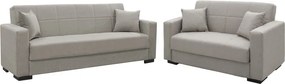 Σετ σαλονιού 2τεμ Vox pakoworld ύφασμα σε ανοιχτή γκρι απόχρωση