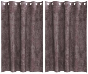 vidaXL Κουρτίνα με κουρτίνες 2 pcs Καφέ 175 x 140 εκ. Βελούδο