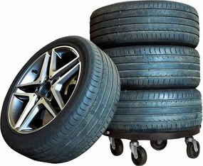 vidaXL Βάση Γλάστρας με Ρόδες Μαύρη Ø40 εκ. 275 κ.