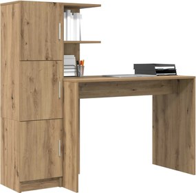 vidaXL Γραφείο Artisan Oak 133.5 x 50 x 124 εκ. 2 τμχ.