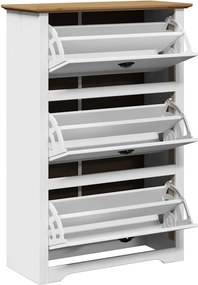 Ράφι παπουτσιών vidaXL BODO Λευκό και καφέ 80x35x118 cm