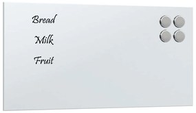 vidaXL Πίνακας Επιτοίχιος Μαγνητικός Λευκός 40 x 20 εκ. Ψημένο Γυαλί
