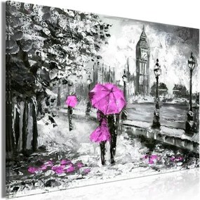 Πίνακας - Walk in London (1 Part) Wide Pink - 120x80