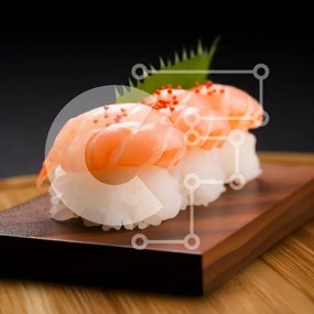 Intra Συλλεκτικό Ξύλινο Παζλ Plywood  4mm - Σούσι Salmon Nigiri σε ξύλινη πιατέλα Σε Ξύλινο Κουτί - Διαστάσεις: 10x10 cm – 25 κομμάτια