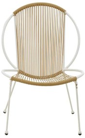Καρέκλα Dapper λευκό μέταλλο-pe φυσικό 64.5x74.5x76εκ 64.5x71x92.5 εκ.