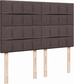 vidaXL Κρεβάτι Boxspring με Στρώμα Σκούρο Καφέ 160x200 εκ Υφασμάτινο