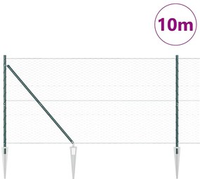vidaXL Εξάγωνη περίφραξη Πράσινη 1.4x10 μ Χάλυβας