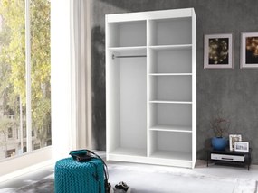 Ντουλάπα Toledo 105, Άσπρο, 216x120x60cm, Πόρτες ντουλάπας: Ολίσθηση