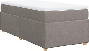 vidaXL Κρεβάτι Boxspring με Στρώμα Taupe 90x200 εκ. Υφασμάτινο